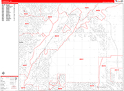 Commerce City  Wall Map Red Line Style